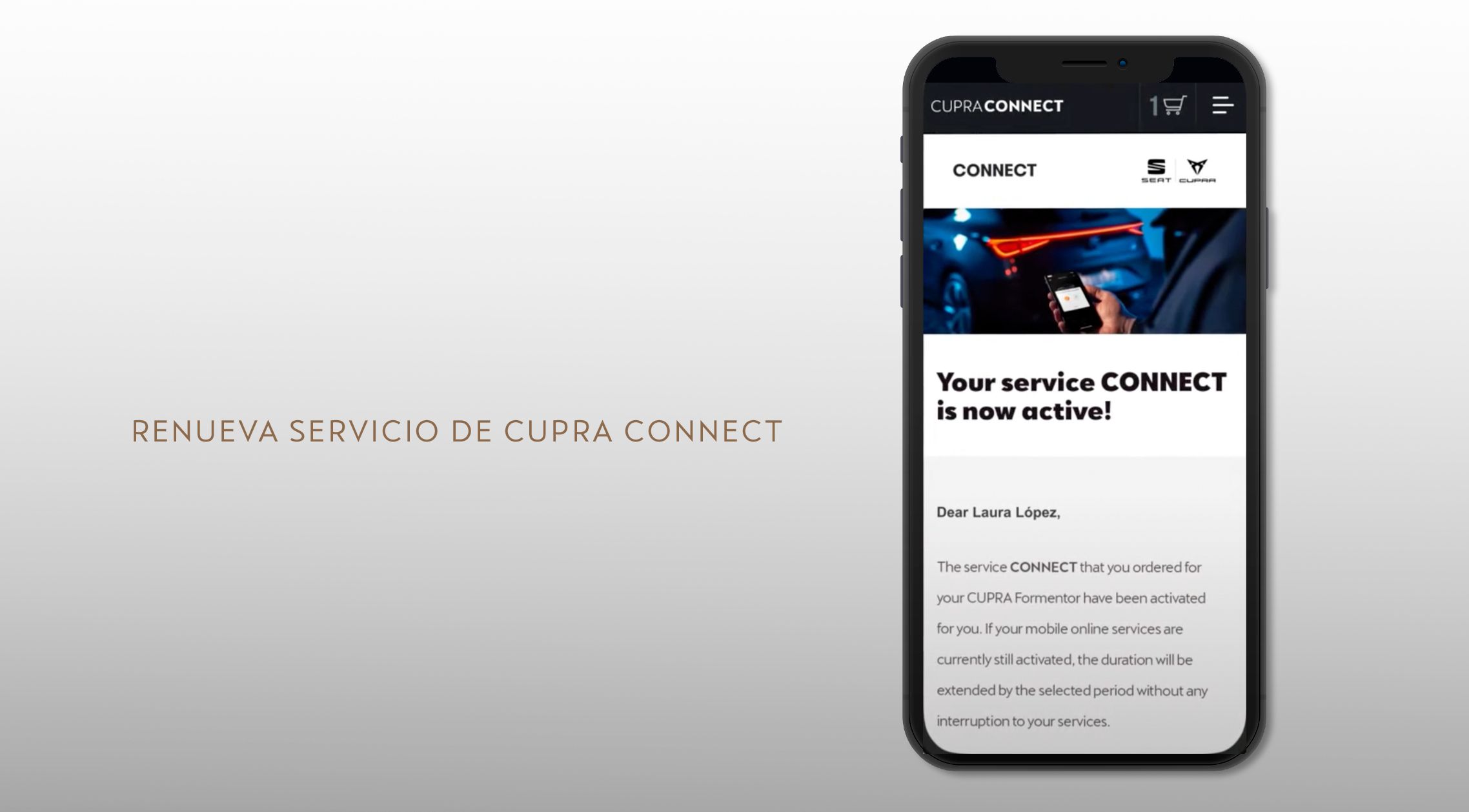 Renueva tus servicios de CUPRA CONNECT GEN3